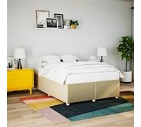 vidaXL Cadre de lit sans matelas crème 140x200 cm tissu
