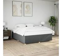 vidaXL Bedframe zonder matras stof donkergrijs 200x200 cm3284758 Gris G