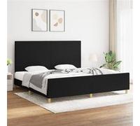 vidaXL Bedframe zonder matras stof zwart 200x200 cm3124921 Noir G