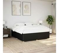 vidaXL Bedframe zonder matras stof zwart 200x200 cm3284965 Noir G