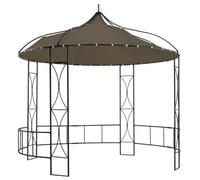 Vidaxl Belvédère 300x290 Cm Taupe Rond