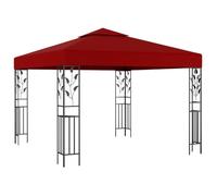 vidaXL Belvédère 3x3 m Rouge bordeaux