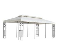 vidaXL Belvédère à Double Toit Blanc 6x3 m Acier, auvent, abri à baldaquin, abri, Tente événementielle, belvédère à baldaquin, belvédère de Camping