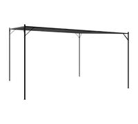 vidaXL Belvédère Anthracite 4x4 m 180 g/m² Tissu et Acier, auvent, abri à baldaquin, abri, Tente événementielle, belvédère à baldaquin
