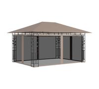 Vidaxl Belvédère Avec Moustiquaire 4x3x2,73 M Taupe 180 G/M² Gris