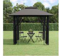 vidaXL Belvédère avec parois latérales anthracite 300x300x270 cm acier 360143