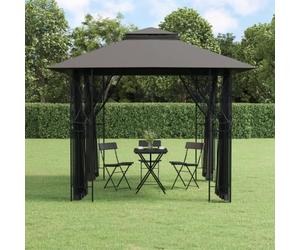 vidaXL Belvédère avec parois latérales anthracite 300x300x270 cm acier 360143