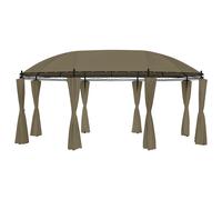 Vidaxl Belvédère Avec Rideaux 520x349x255 Cm Taupe 180 G/M² Gris