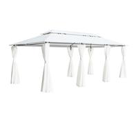 Vidaxl Belvédère Avec Rideaux 600x298x270 Cm Blanc 180 G/M² Blanc