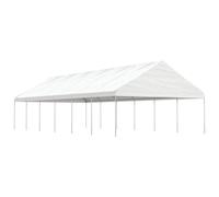 Vidaxl Belvédère Avec Toit Blanc 13,38x5,88x3,75 M Polyéthylène