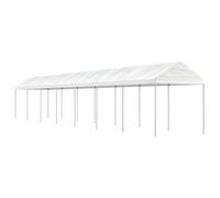 Prieel met dak 15,61x2,28x2,69 m polyetheen wit3155507