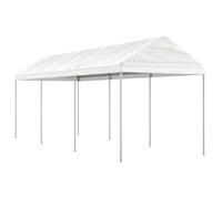 Prieel met dak 6,69x2,28x2,69 m polyetheen wit3155503