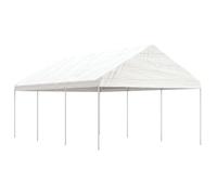 Prieel met dak 6,69x4,08x3,22 m polyetheen wit3155511