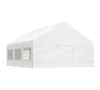 Vidaxl Belvédère Avec Toit Blanc 6,69x5,88x3,75 M Polyéthylène