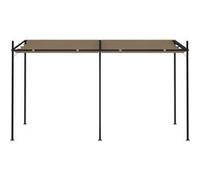 vidaXL Belvédère avec toit rétractable 400x300x233 cm Taupe Taupe G