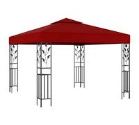 vidaXL Belvédère Chapiteau de Jardin Tente de Réception de Patio Tonnelle de Terrasse Pavillon d'Extérieur Pique-Nique 3x3 m Rouge Bordeaux