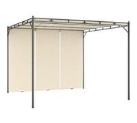 vidaXL Belvédère de jardin avec rideau latéral 3x3x2,25 m Crème Beige G