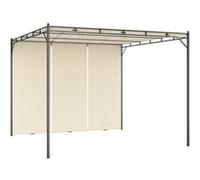 vidaXL Belvédère de jardin avec rideau latéral 3x3x2,25 m Crème Beige G