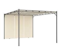 vidaXL Belvédère de jardin avec rideau latéral 4 x 3 x 2,25 m Crème