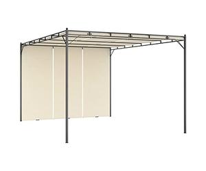 vidaXL Belvédère de Jardin avec Rideau latéral 4x3x2,25 m Crème