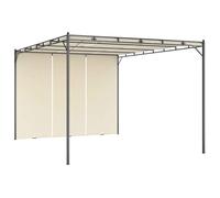 Vidaxl Belvédère De Jardin Avec Rideau Latéral 4x3x2,25 M Crème