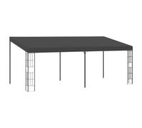 vidaXL Belvédère Mural Tonnelle Mural Chapiteau de Patio Pavillon d'Extérieur Jardin Terrasse Célébrations en Plein Air 3x6 m Anthracite Tissu