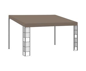vidaXL Belvédère Mural Tonnelle de Jardin Pavillon de Patio Chapiteau d'Extérieur Belvédère de Jardin Tente de Réception Terrasse 4x3 m Taupe Tissu