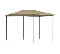 vidaXL Belvédère Tonnelle de Terrasse Chapiteau de Jardin Pavillon de Patio Tente de Réception d'Extérieur 3x4x2,6 m Taupe 160 g/m²