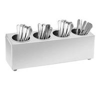 vidaXL Bestekhouder 4 vakken rechthoekig roestvrij staal 51227 Argent G