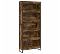 Vidaxl Bibliothèque 2 Pcs Chêne Fumé 80 X 30 X 155 Cm