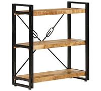 vidaXL Bibliothèque 3 Niveaux 77x30x80 cm Bois Massif manguier et Fer Marron