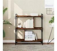 Vidaxl Bibliothèque 3 Niveaux Chêne Fumé 76x32x88 Cm Bois D'ingénierie Marron