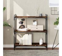 Vidaxl Bibliothèque 3 Niveaux Chêne Fumé 80x30x86 Cm Bois D'ingénierie Marron
