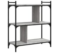 vidaXL Bibliothèque 3 Niveaux, Étagère à Livres avec Pieds Réglables, Meuble de Rangement Intérieur, Industriel, Sonoma Gris Bois d'Ingénierie