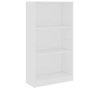 vidaXL Bibliothèque 3 Niveaux Étagères à Livres Meuble à Livres Meuble de Rangement Stockage Salon Maison Blanc 60x24x109 cm Bois d'Ingénierie