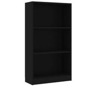 VidaXL Bibliothèque 3 niveaux Noir 60x24x109 cm Bois d'ingénierie