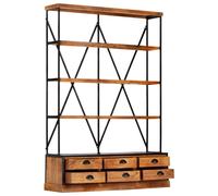 vidaXL Bibliothèque 4 niveaux 6 tiroirs 122×36×181 cm bois massif