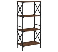 vidaXL Bibliothèque 4 niveaux, étagère à livres style industriel, pieds réglables, chêne brun
