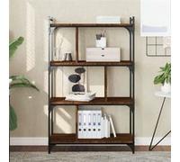 Bibliothèque 4 niveaux chêne brun 76x32x123cm bois d'ingénierie 833939
