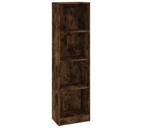 Bibliothèque 4 niveaux Chêne fumé 40x24x143cm Bois d ingénierie Chêne fumé
