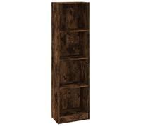 Vidaxl Bibliothèque 4 Niveaux Chêne Fumé 40x24x143cm Bois D'ingénierie Marron