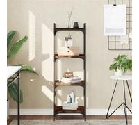 Bibliothèque 4 niveaux chêne fumé 40x30x120cm bois d'ingénierie837634