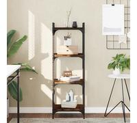 Vidaxl Bibliothèque 4 Niveaux Chêne Fumé 40x30x120cm Bois D'ingénierie Marron