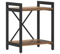 vidaXL Bibliothèque 40 x 30 x 48,5 cm en Bois Vieilli et Acier Noir, avec des étagères en rangées. Style Industriel, Pieds Ajustables, utilisable à l’intérieur, Structure croisée, Rangement spacieux,