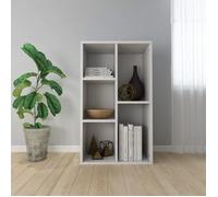 vidaXL Bibliothèque 5 étagères 50x25x80 cm, Bois reconstitué, Blanc, Style moderne, Buffet ou étagère de bureau, 800162