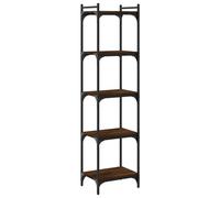 vidaXL Bibliothèque 5 étagères brun imitation chêne 40x30x154cm Matériau dérivé du bois