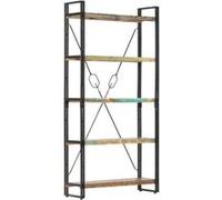 Bibliothèque 5 Niveaux 90x30x180 Cm Bois Solide De Récupération - Vidaxl Marron