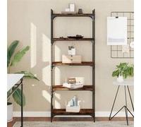 VidaXL Bibliothèque 5 niveaux chêne fumé 60x30x154cm bois d'ingénierie 837659 Marron G