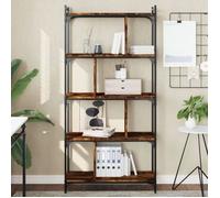 Vidaxl Bibliothèque 5 Niveaux Chêne Fumé 76x32x158cm Bois D'ingénierie Marron