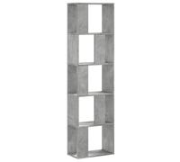 vidaXL Bibliothèque 5 niveaux – Gris béton, bois d'ingénierie